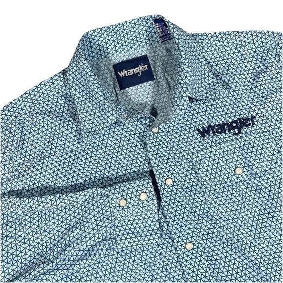 Wrangler Other - Wrangler Shirt Youth Boys XL Western Cowboy Embroidered Logo Pearl Snap